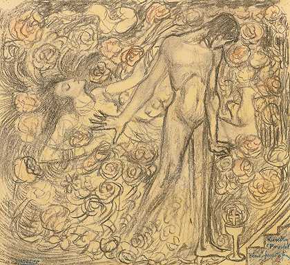 螺旋和钉子`Kundry And Parsifal (circa 1895) by Jan Toorop