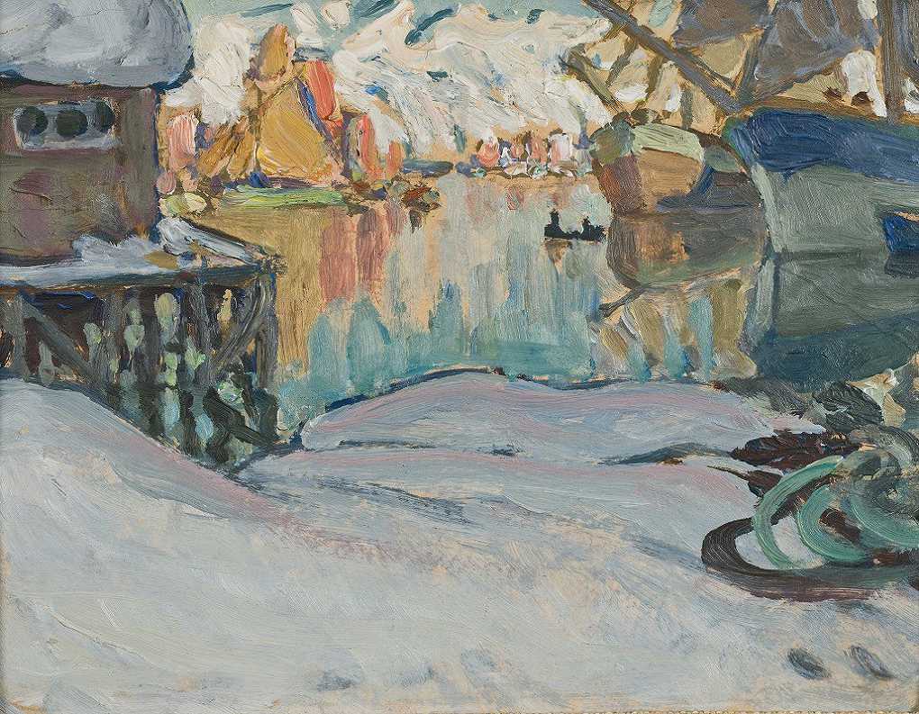 `From Svolvaer Harbour. Study from Lofoten (1910) -