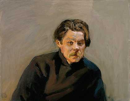 Maxim Gorky肖像`Portrait of Maxim Gorky (1906) by Akseli Gallen-Kallela