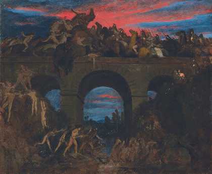 battle`Battle On The Bridge (1889) by Arnold Böcklin