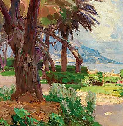 在科特迪尔`At the Côte d’Azur (c. 1926) by Carl Moll