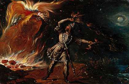 Lemminkäinen和火热的老鹰`Lemminkäinen And The Fiery Eagle (1867) by Robert Wilhelm Ekman