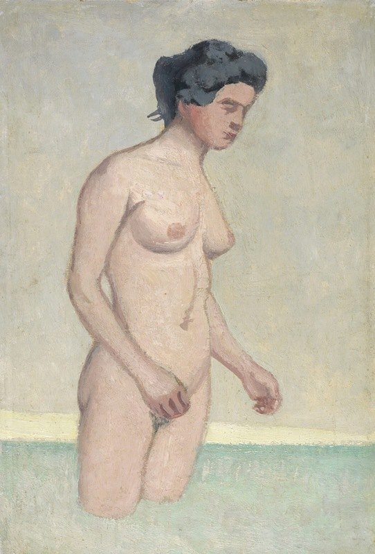 常设女性游泳者在外形`
Standing Female Swimmer In Profile (1918)  by Félix Vallotton