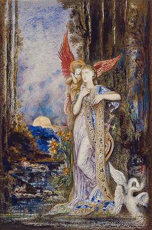 灵感`LInspiration (1883–1898) by Gustave Moreau