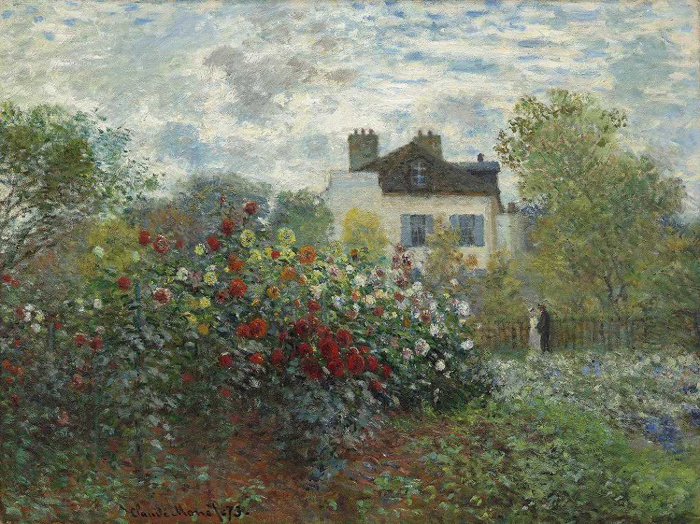 `The Artists Garden in Argenteuil (A Corner of the Garden with Dahlias) (1873) -