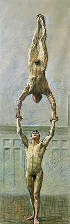 杂技演员`Acrobats (1912) by Eugène Jansson