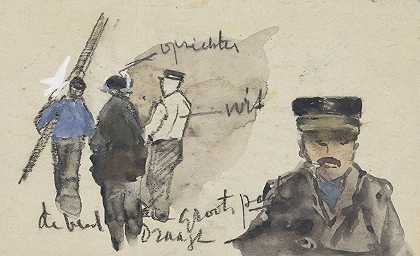 Werklieden.`Vier werklieden (1860 1921) by Adolf le Comte