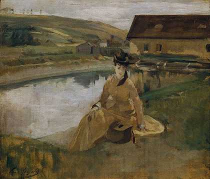 我是瓦塞尔`Am Wasser (1880) by Eva Gonzalès