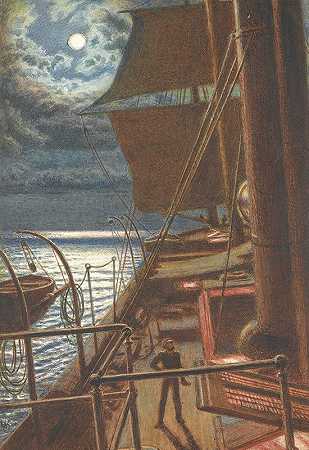 家庭界限（无可用的水域）`Homeward Bound (The Pathless Waters) by William Holman Hunt