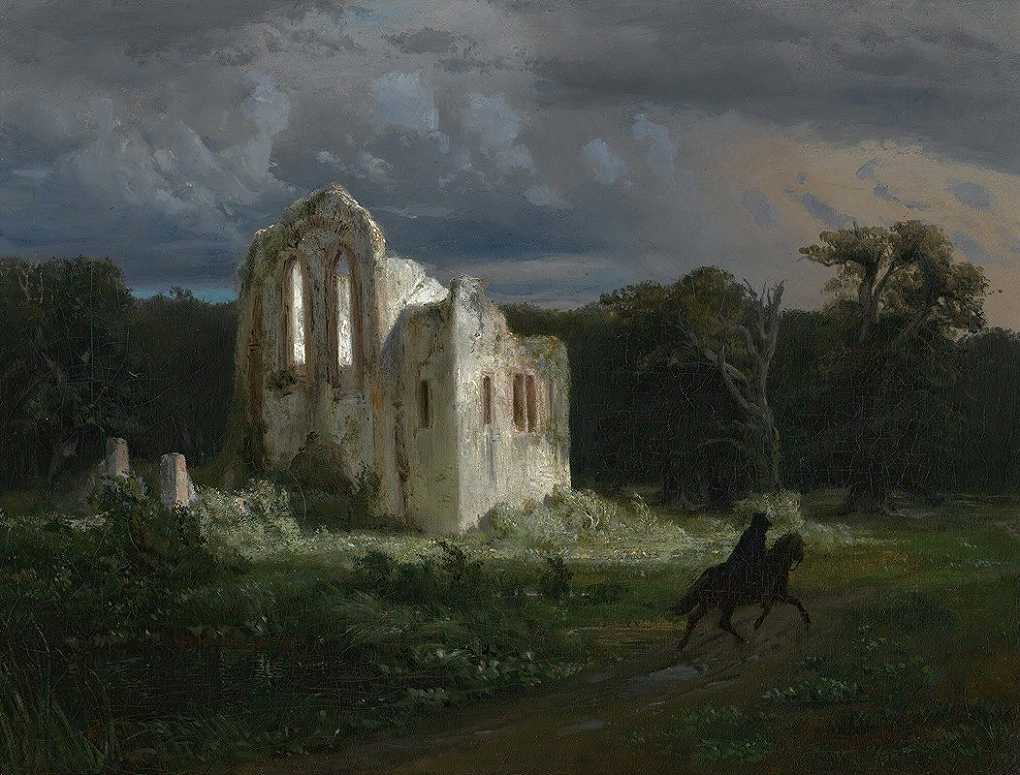 Mondscheinlandschaft Mit Ruine (Moonlit Landscape) (1849) -