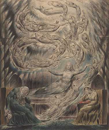 王后凯瑟琳;梦想`Queen Katherines Dream (c. 1825) by William Blake