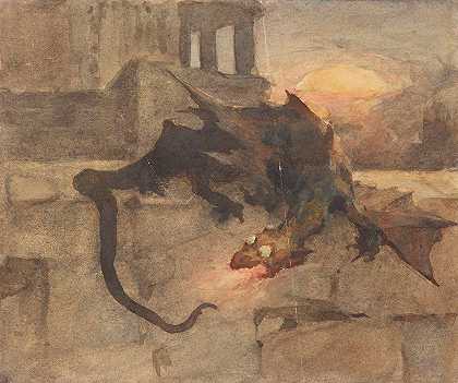 龙`Dragon (1896) by Witold Pruszkowski