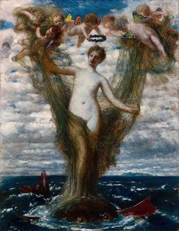 维纳斯阿纳迪奥尼`Venus Anadyomene (1872) by Arnold Böcklin