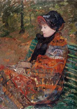 秋天，莱迪亚Cassatt的肖像`Automne, portrait de Lydia Cassatt (1880) by Mary Cassatt