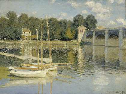 阿根廷桥梁`The Argenteuil Bridge (1874) by Claude Monet