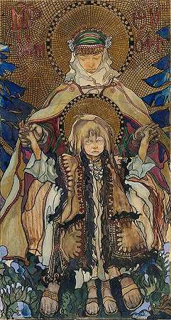 死胡同麦当娜`Die Huzulische Madonna (1909) by Kazimierz Sichulski