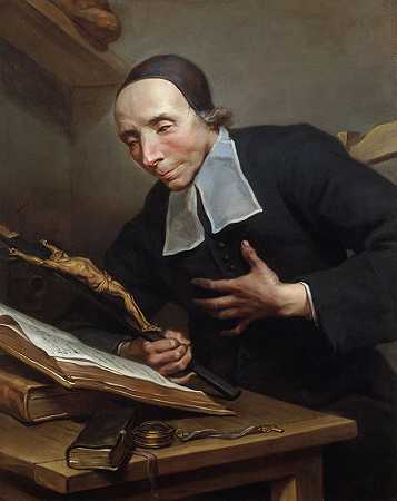 Abbot陀螺（1672-1733）在祷告中。`Labbé Tournus (1672~1733) en prière. (1725) by Jean II Restout
