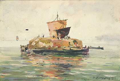 威尼斯货运船`Venetian Freight Boats by William Henry Holmes