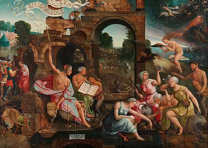 扫罗和巫婆的巫婆`Saul and the Witch of Endor (1526) by Jacob Cornelisz. van Oostsanen