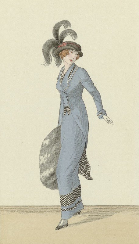 `Robe en velours de laine bleu (1912) -
