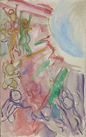 太阳光线的天才`Geniuses in Sun Rays (1914–16) by Edvard Munch