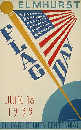 Elmhurst旗子日beaarlant`Elmhurst flag day (1939) by Beauparlant
