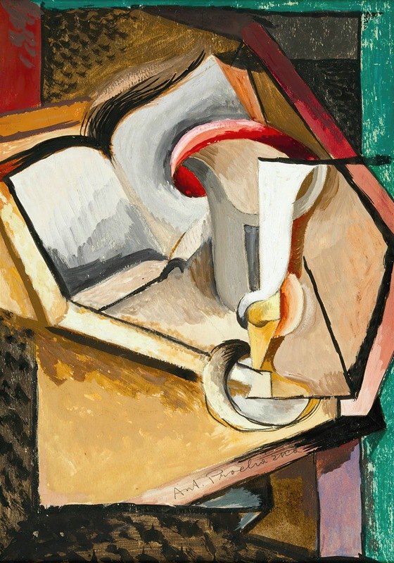 `Still life with cup and book (1915) -