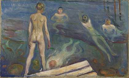 沐浴男孩`Bathing Boys by Edvard Munch