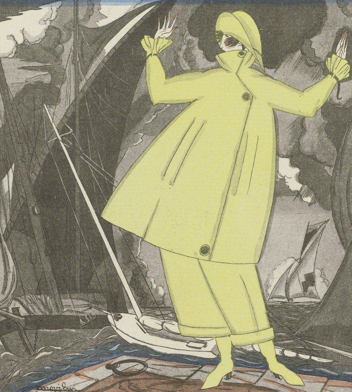 `Gazette du Bon Ton, 1920 – No. 6 : Gros temps / Costume pour le yachting (1920) -