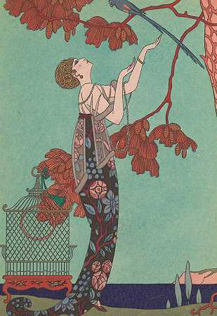 Bird by George Barbier`LOiseau Volage (1914) by George Barbier