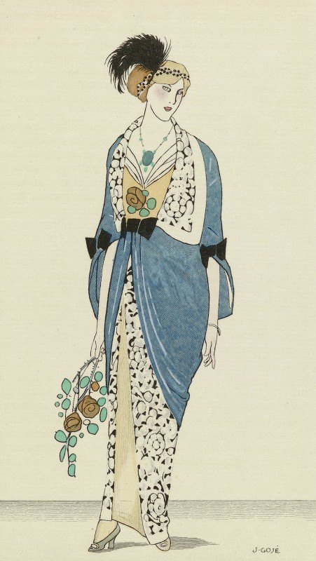 `Manteau du soir en Satin bleu (1912) -