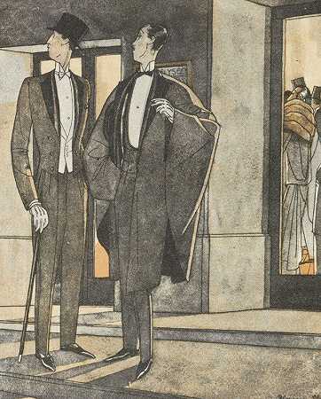 宪报，1922年 – 9号：PAG.280：晚上在剧院：匿名`Gazette du Bon Ton, 1922 – No. 9 : pag. 280: La Soirée au Théatre: (1922)