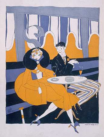 嘿;;我提出晚餐。;她;;唯物主义;由Ralph Barton`He; ;I propose dinner. She; ;Materialist (1916) by Ralph Barton