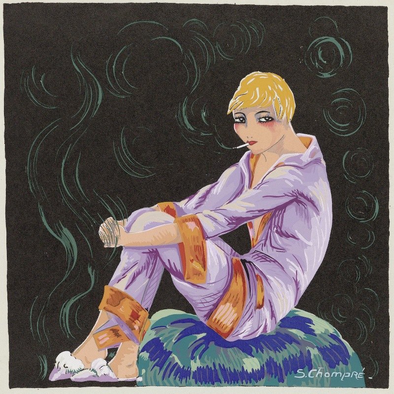 `Zittende vrouw met sigaret (1926) -
