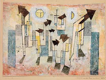 从渴望神庙的壁画`Mural from the Temple of Longing (1922) by Paul Klee
