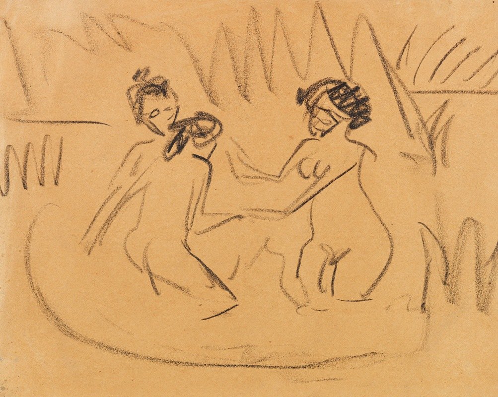 `Drei badende Akte an den Moritzburger Seen (1909) -