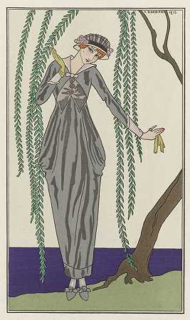 Taffeta连衣裙乔治·贝尔贝尔`Robe de taffetas (1913) by George Barbier