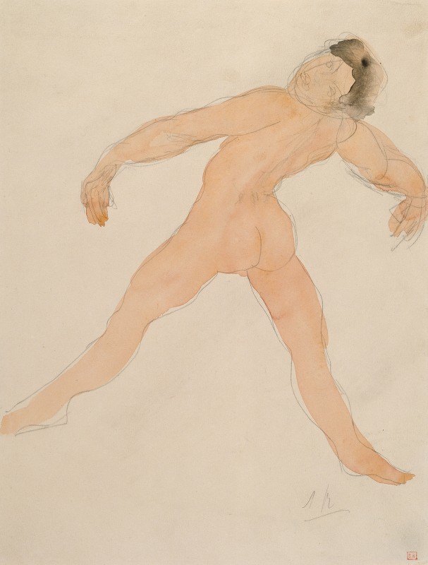 跳舞与她的头的妇女跳回来，背面图`
Woman Dancing with Her Head Thrown Back, rear view (ca. 1890 – 1917)  by Auguste Rodin