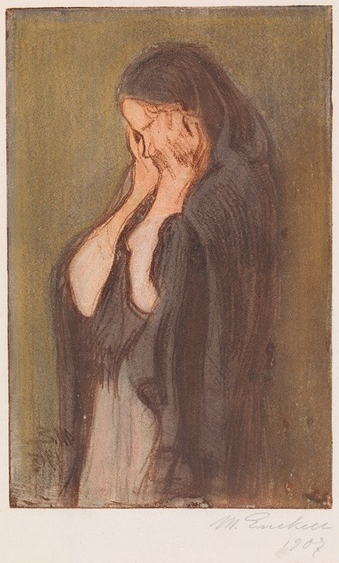 哭泣的女人`
Crying Woman (1907)  by Magnus Enckell