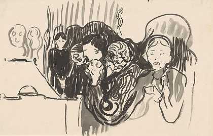 由死亡`By the Deathbed. Fever (1896) by Edvard Munch