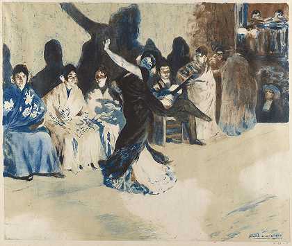 安达卢西亚舞者`Andalusian Dancers (1905) by Alexandre Lunois