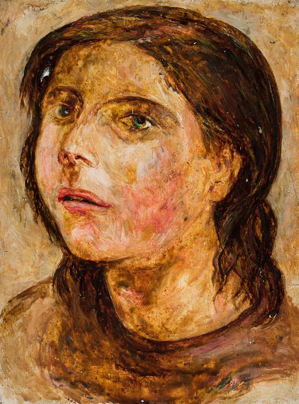 `Head of a girl with a half`open mouth (1919) -