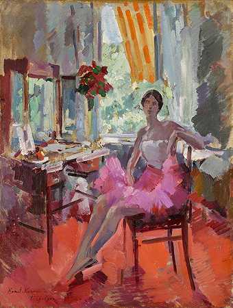 芭蕾舞女演员Vera Trefilova的肖像`Portrait of the Ballerina Vera Trefilova (1924) by Konstantin Alexeevich Korovin
