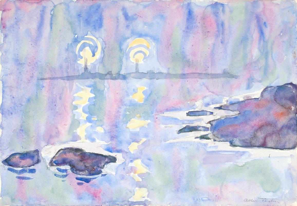 `Watercolor No. 73, Blue And Lavender (1928) -