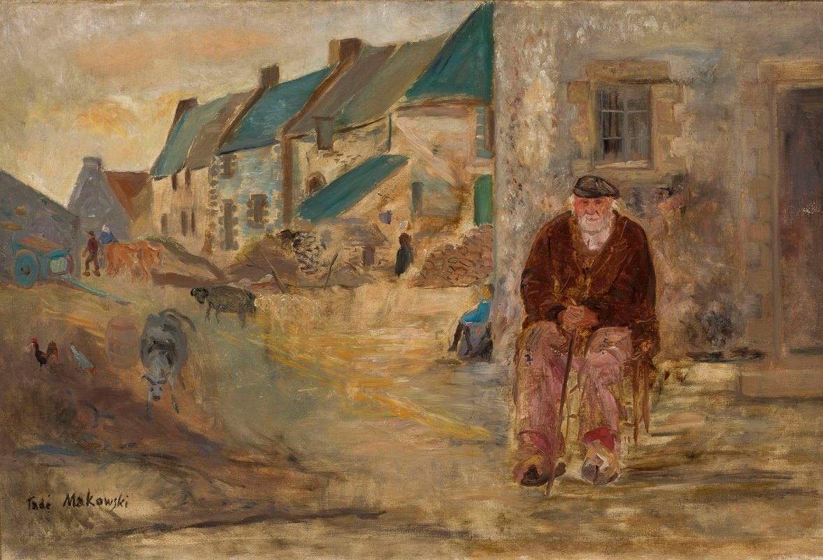 `Breton landscape with an old fisherman (1924) -