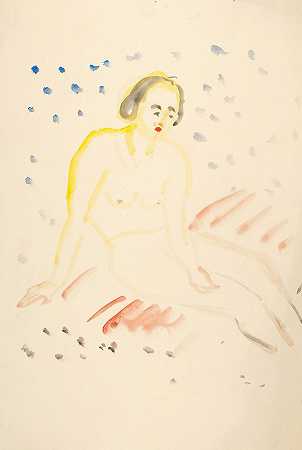 Sittede akt.`Sittende akt (1920~1925) by Edvard Munch