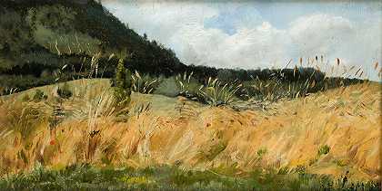 玉米田`Corn~Field (1885) by Leon Wyczółkowski