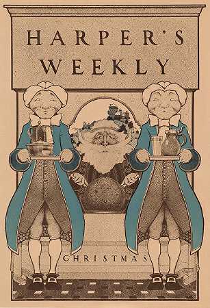 哈珀;每周，圣诞节`Harpers weekly, Christmas (1896) by Maxfield Parrish