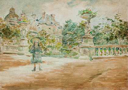 巴黎的卢森堡花园`The Luxembourg Garden in Paris (1891~1894) by Stanisław Wyspiański
