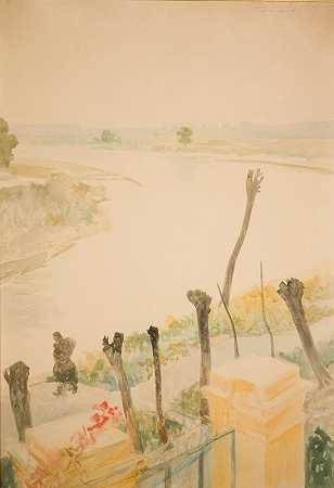 景观景观`Landscape from the Vistula (circa 1901) by Jacek Malczewski